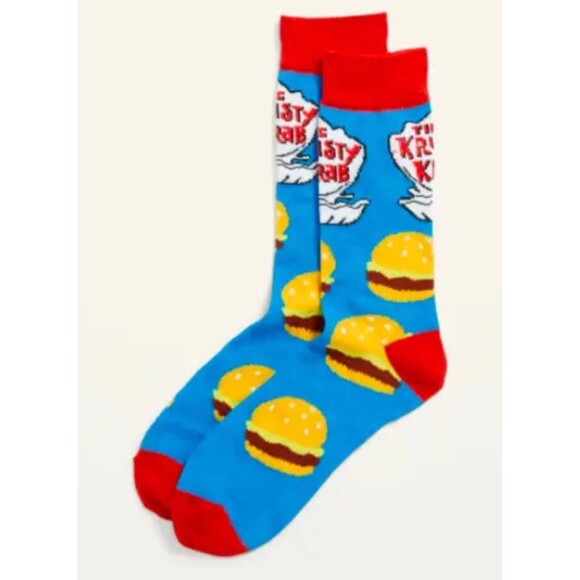 Spongebob Square Pants krusty krab gender-neutral socks for adults NEW BURGER - Picture 1 of 3